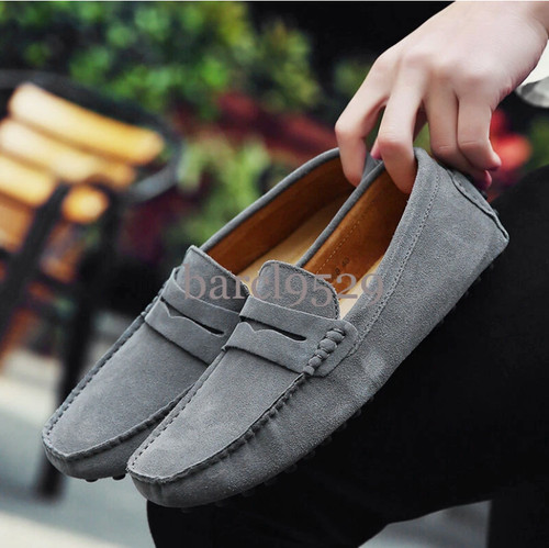 Men loafers suede - men's, leather