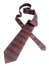 Gucci Neck Tie Silk Geometric Print Guccissima Classic Blue Brown Italy Designer