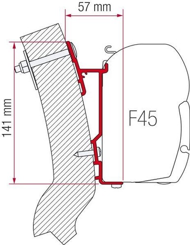 Fiamma 350cm adaptor wingamm - fiamma,
