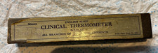Clinical Thermometer by Boots in metal case & original box circa 1950s - vintage