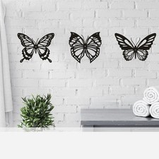 Set of 3 Metal Butterfly Wall