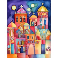 Brightly decorated buildings - brightly,