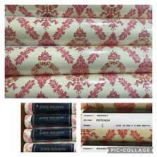 Vintage John Wilman Wallpaper X4 Pink & Cream Potenza Floral