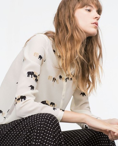 Zara ivory elephant print - ivory,