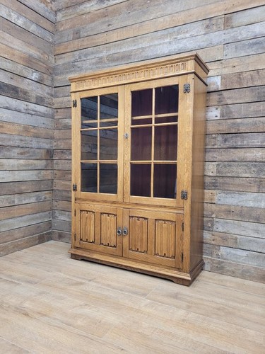 Jacobean style oak bookcase - style,