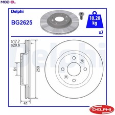 2x BRAKE DISC BG2625 FOR