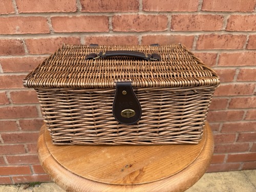 Brown wicker hamper - m&s, hamper–