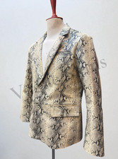 Mens Leather Coat Snake Skin