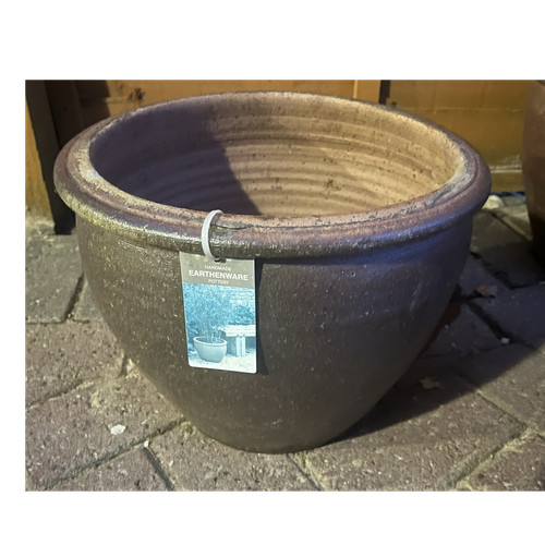 5xearthenware round brown - 5xearthenware,