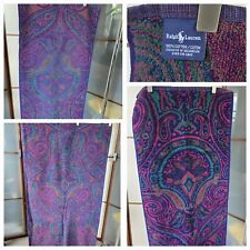 Vintage Ralph Lauren Paisley Medallion 2 Hand Towel & 1 Bath Jewel Tones Purple