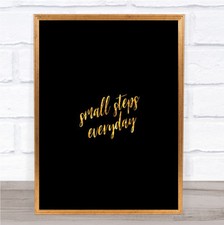 Small Steps Quote Print Black