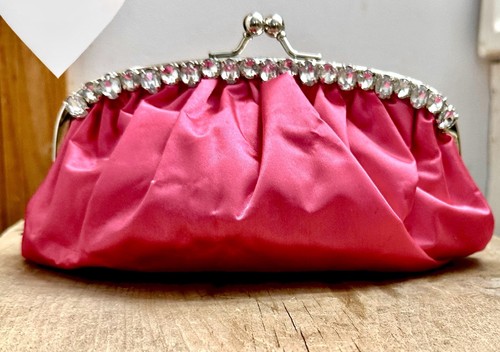 Hot pink ruched satin evening - pink,