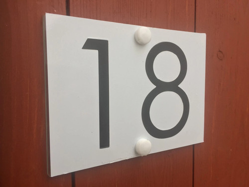 Modern door number - door, plaque