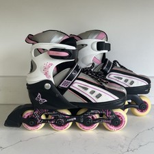 SFR Vortex Adjustable Inline Skates Junior Pink - Size UK 3 - 6  