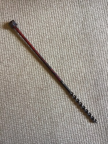 Vintage handle wood auger - t,