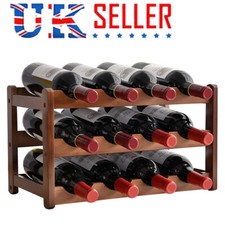 3 Tiers 12 Bottles Wooden Wine