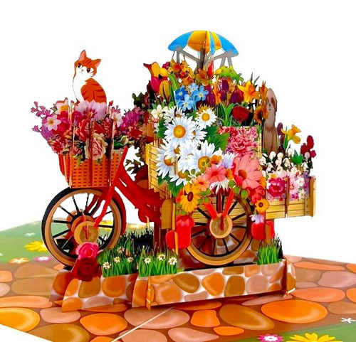 Handmade pop card cat - up,