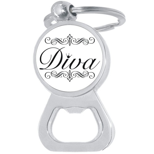 Diva bottle opener keychain - diva,