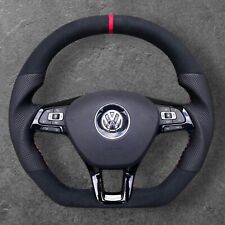 VW TIGUAN R-LINE POLO CADDY ARTEON FLAT BOTTOM CUSTOM LEATHER STEERING WHEEL