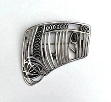 Vintage Ortak Large Pewter Charles Rennie Mackintosh Style Brooch