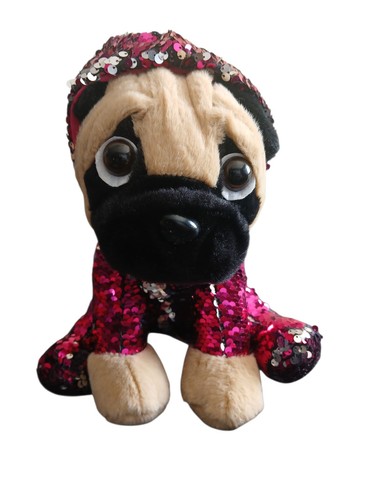 Pug plush soft toy sequin - plush,