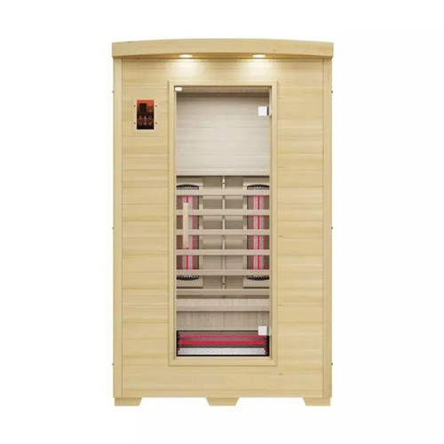 Indoor infrared sauna - sauna, person