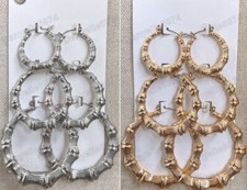 Pairs hoops gold silvertone - pairs,