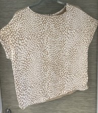 M&S sz 10 Tunic Top Taupe Beige Subtle Sheen POSH M&S Blouse sz 10 42in Bust