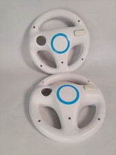 x2 Official Nintendo Mario Kart Wii White Steering Wheel Set Bundle