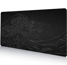 DAWNTREES 120x60 cm Large Mouse Pad,Anime Black Gaming,Extended Kanagawa Mat De