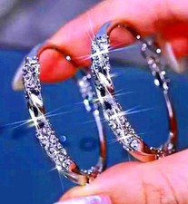 Hoop Earrings with Sparkling Crystals for Women, Elegant & Stylish, gift