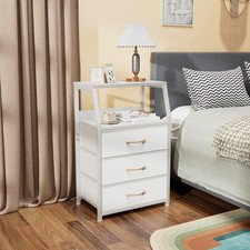 Bedside Table with 3 Fabric