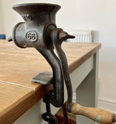 Vintage cast iron meat grinder - iron,