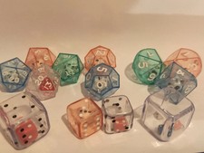 DOUBLE DICE rpg board card game gift role play D&D strange dices d6 d10 d12 d20