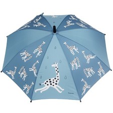 Giraffe Kids Umbrella – Cute Blue Children’s School Rain Brolly | Safe & Light