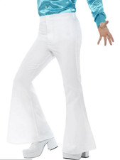 Flared Trousers Mens White