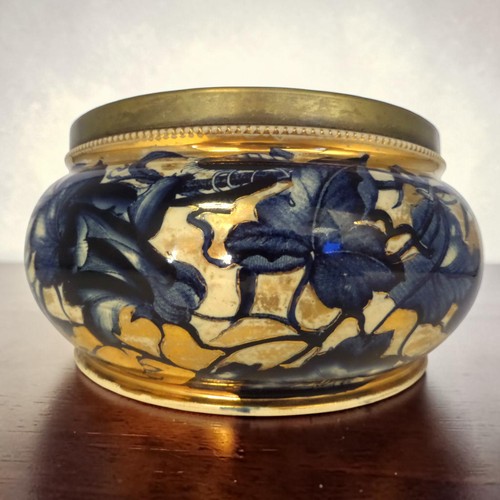 Blue white gold flower - flower, pattern
