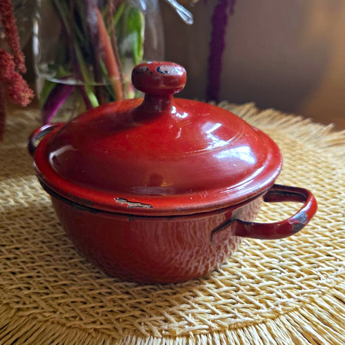 Vintage red enamel - vintage,