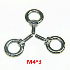 3pcsx M4 304 Stainless Steel Lifting Eye Bolt Ring Shape Screws Nuts Part