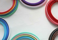 7 satin alice head bands 10 mm wide, in a range of colours