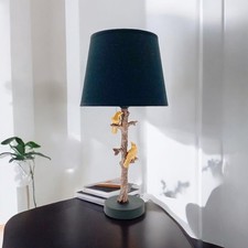 Parrot Table Lamp Modern Bird with Drum Black Shade 44cm Bedroom Hallway