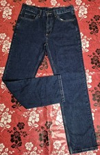 FARAH 32W 32L Dark Wash Denim Straight Leg Jeans Pants Trousers 5 Pocket Design