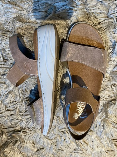Rieker leather shimmer sandals - leather,