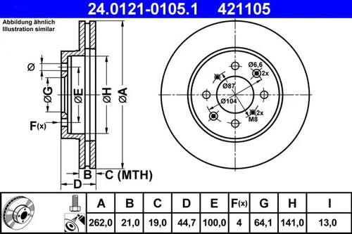 Brake disc vented - 2x,