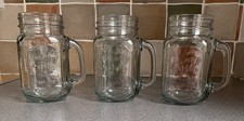Vintage Country Style Clear Glass Drinking Mugs Jars One Pint