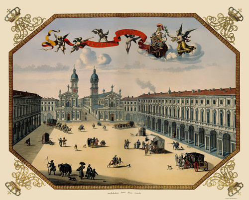 Historic map turin italy - historic,