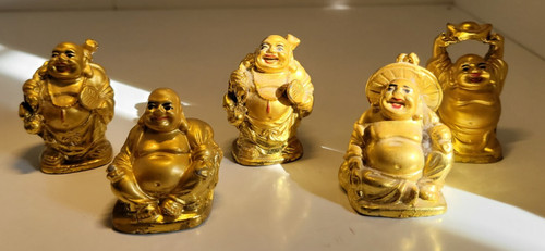 Set gold laughing buddha - of,