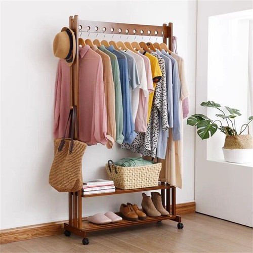 Large bamboo clothes - bamboo, rail