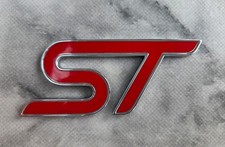 Ford ST Genuine Badge for a Focus ST 2012 on rear tailgate chrome & red