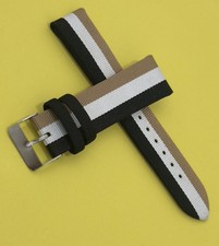 22mm Leather Watch Strap with Stainless Steel Buckle 